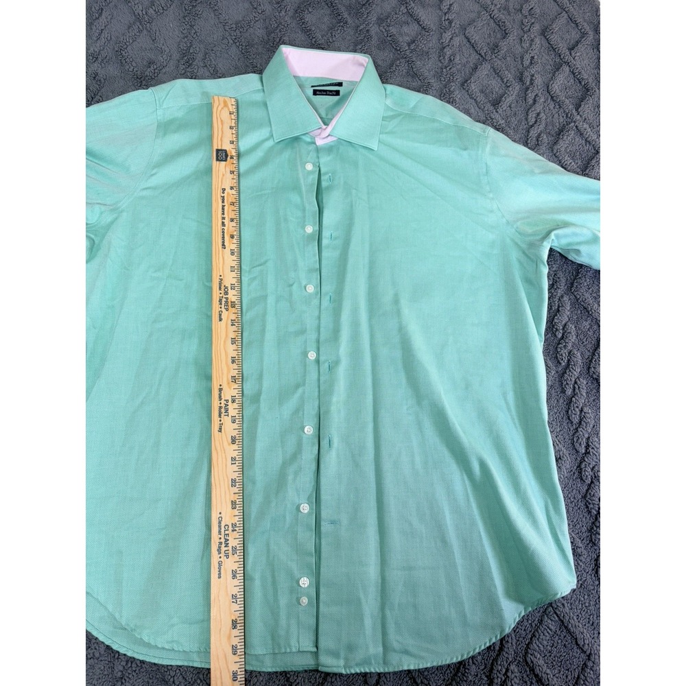 TAILORBYRD Men's Green and Pink Button Shirt Long Sleeves Size 34 -35 18 - Picture 5 of 8